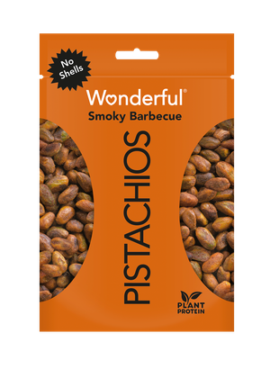 Orange package of barbecue flavored Wonderful Pistachios